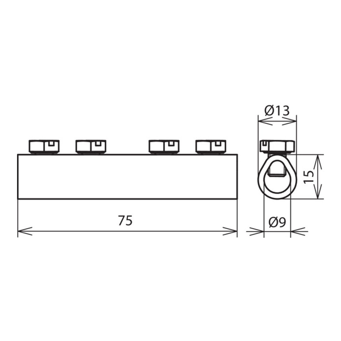 DEHN Verbindungsmuffe Cu f. Rd 8mm VM 8 SKM6X8