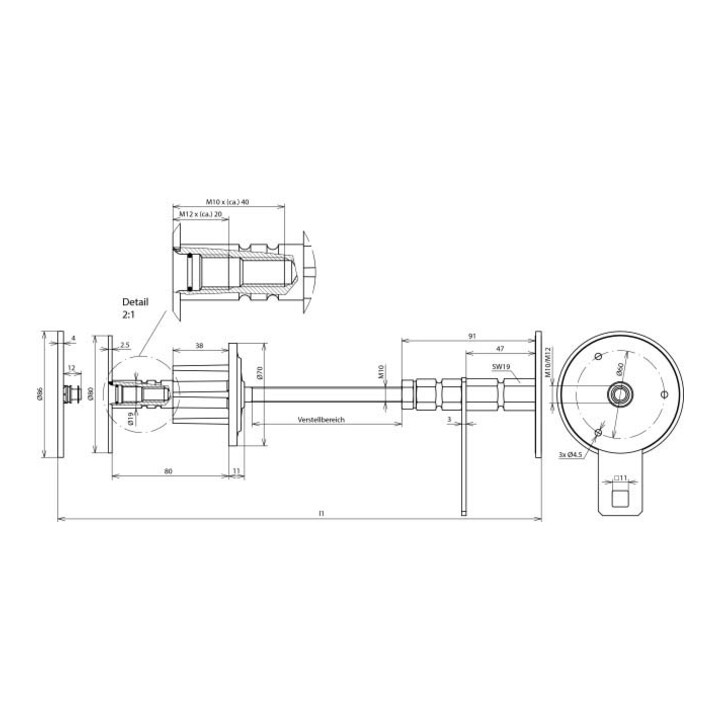 DEHN Wanddurchführung 200-300mm m.B.M10/12 WDM1012V4ADWD#478530