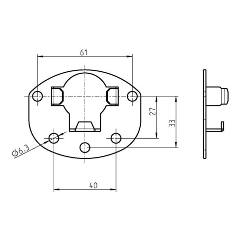 DELTA DORE Gegenlager Metall z. Anschrauben 4022