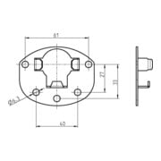 DELTA DORE Gegenlager Metall z. Anschrauben 4022