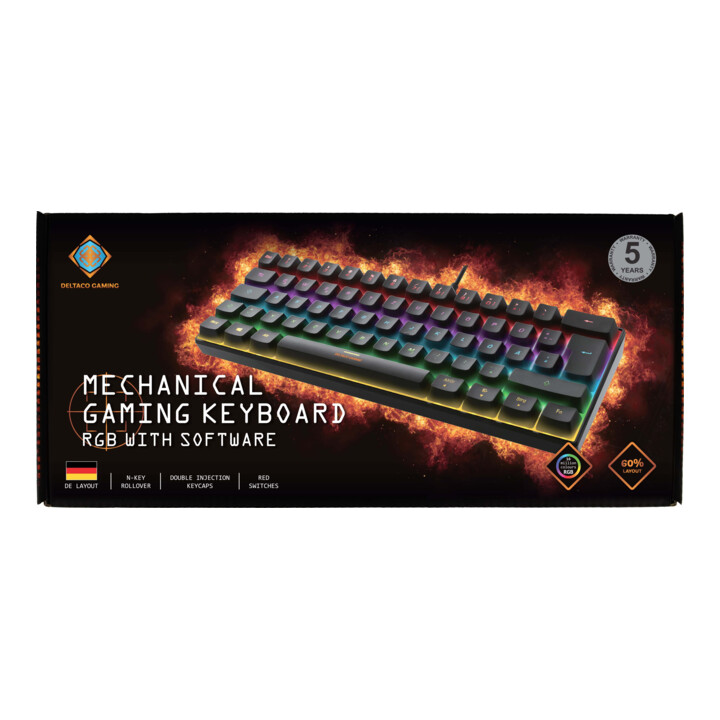 DELTACO GAMING Clavier mécanique 60% GAM-075-DE noir
