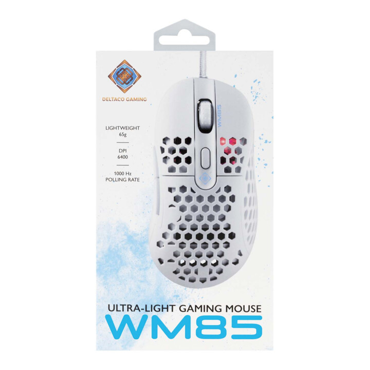 DELTACO GAMING Gaming Maus GAM-106-W RGB ultraleicht weiß