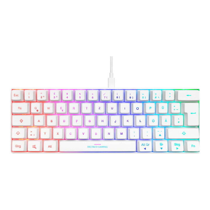 DELTACO GAMING Mini clavier gaming mécanique 60 % blanc GAM-075-W-DE