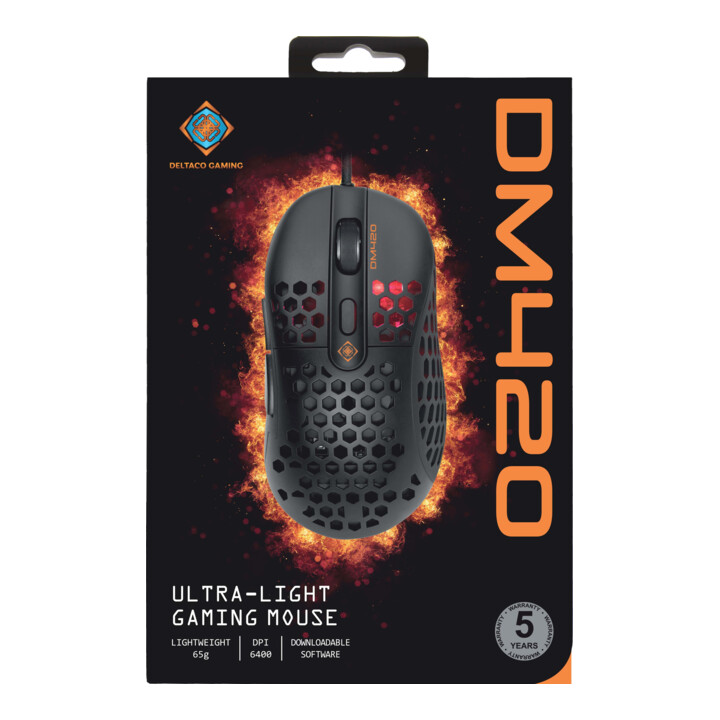 DELTACO GAMING Souris Gaming GAM-106 RGB ultralégère noire