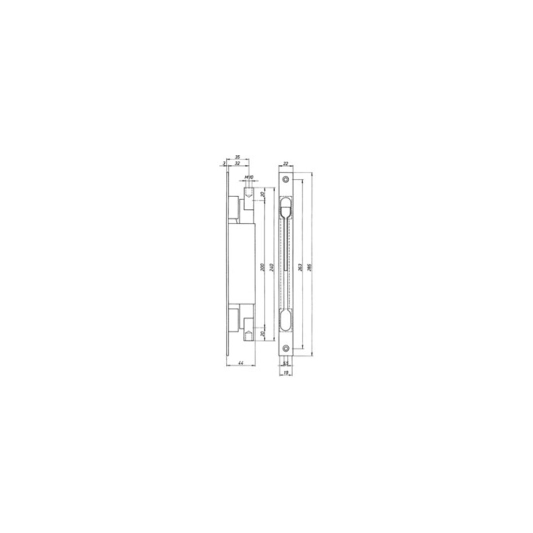 DENI Boulon de bordure 9221 pour embout 285mm pour embout B.22mm galvanisé STA course 20mm