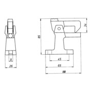 DENI Butée de porte 3805/3807 Alliage léger coulé F1 naturf.elox.m.Buffer-4