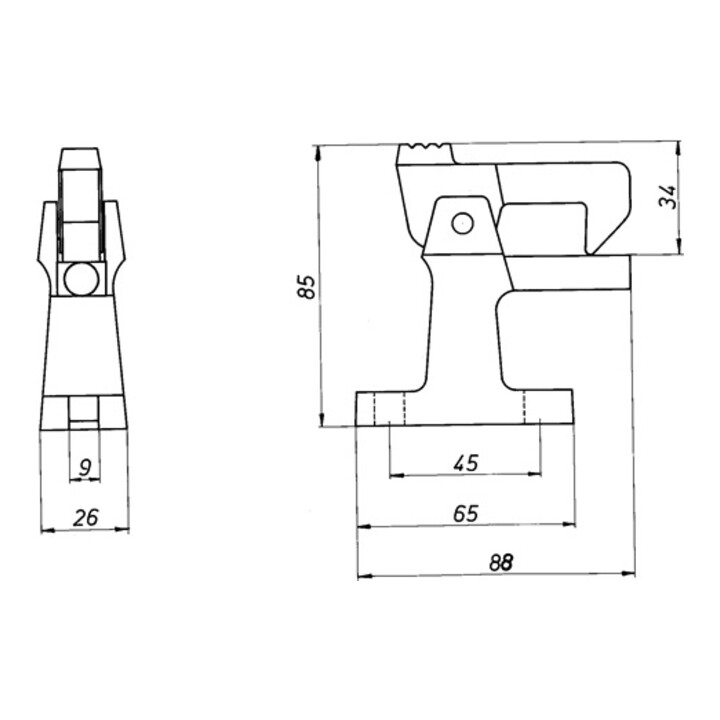 DENI Butée de porte 3805/3807 Alliage léger coulé F1 naturf.elox.m.Buffer