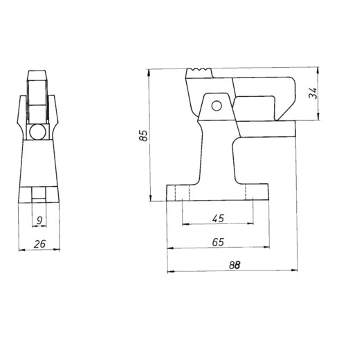 DENI Butée de porte 3805/3807 Alliage léger coulé F1 naturf.elox.o.Buffer