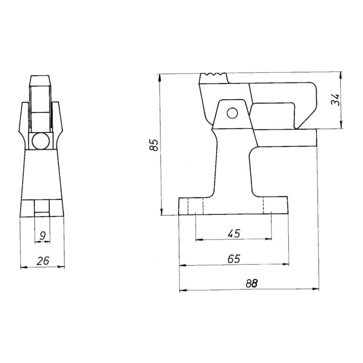 DENI Butée de porte 3805/3807 Alliage léger coulé F1 naturf.elox.o.Buffer