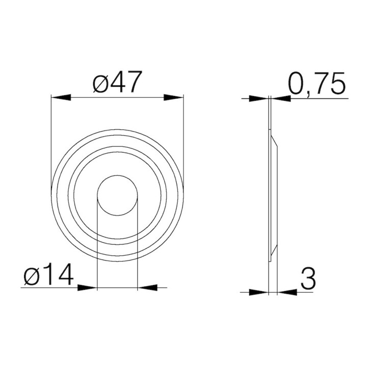 DENI Cache étanche pour judas de porte 3980, extérieur, diamètre 47mm laiton chromé