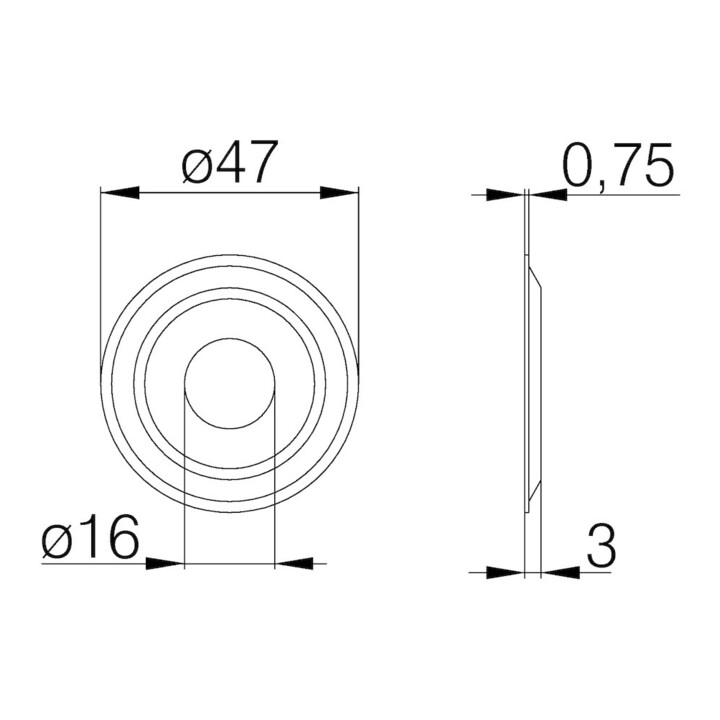 DENI Capuchon de protection WET pour judas de porte 3980, extérieur, diamètre 47 mm laiton chromé