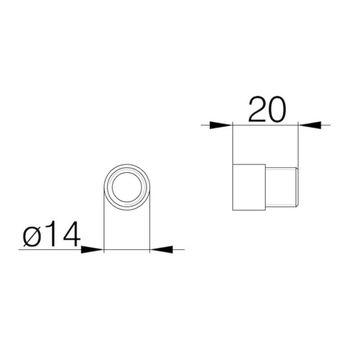 DENI Extension pour judas de porte, 3980 extérieur, diamètre 14 mm chromé
