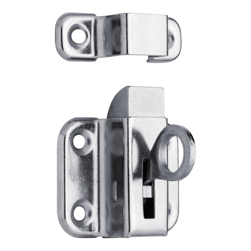DENI OL Loqueteau 7111, avec boucle à visser, L51mm, H40mm acier chromé