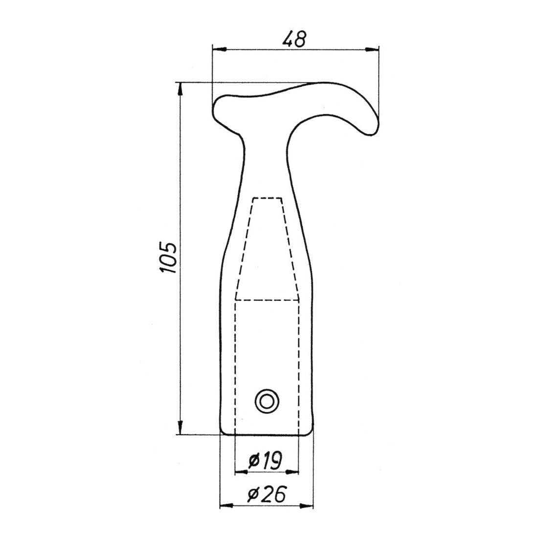 DENI OL-Stockhaken für Oberlichtschnäpper 4992,L 105mm,B 48mm