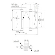 DENI Pendeltürband 3982,beidseitig pendelnd Gr. 33/125mm, TS 30-35 blank-3