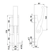 DENI Tortreibriegel für 13mm hell verzinkt-4