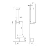 DENI Türfeststeller 3837 0060 22 Zinkdruckg. silber lack. Hubh. 90mm Türmontage-3