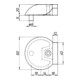 DENI Türpuffer 3846 D.60mm H.20mm Alu.naturf./F1 Dübelmontage-3