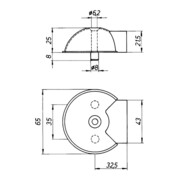 DENI Türpuffer 3847 D.65mm H.25mm VA ma Dübelmontage-4