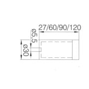 DENI Wandtürstopper m.einseitigem Gummipuffer 3873, Durchmesser 30mm,L 30mm-3
