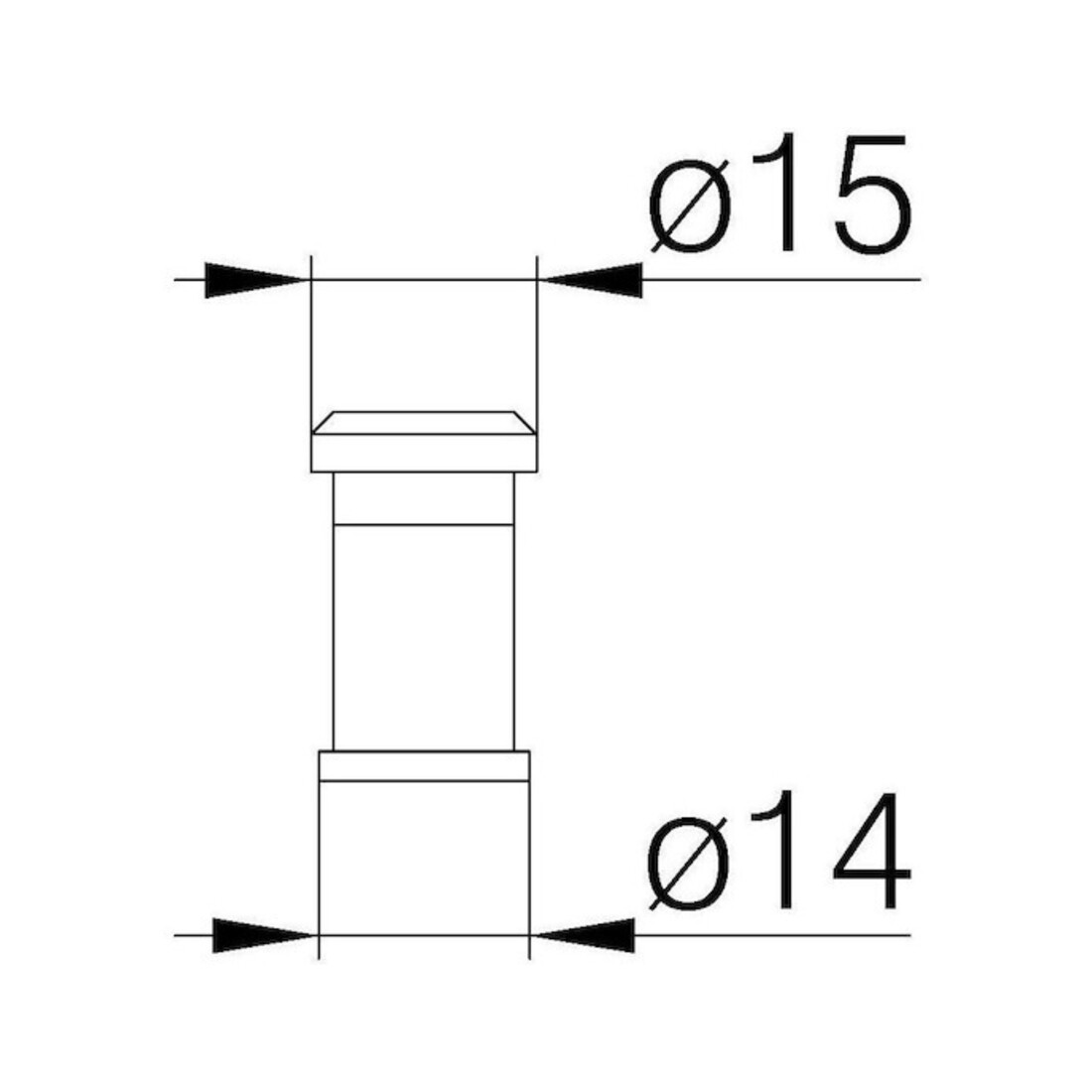 DENI WET-Œilleton de porte 3980 180° chromé