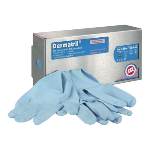 Dermatril 740 Gants jetables taille 10 bleu nitrile 100 pcs/boîte