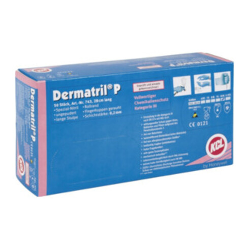 Dermatril P 743 Gants jetables taille 7 bleu Nitrile 50 pcs/boîte
