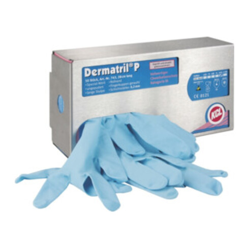 Dermatril P 743 Gants jetables taille 7 bleu Nitrile 50 pcs/boîte