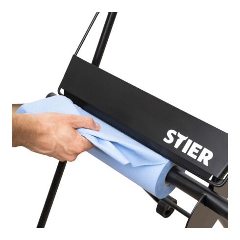 Dérouleur sur pied pour rouleaux de papier de nettoyage STIER, mobile, LxH 440x880 mm