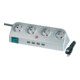 Desktop-Power mit Schalter und USB-Hub 2.0 4-fach silber 1,8m H05VV-F 3G1,5-1