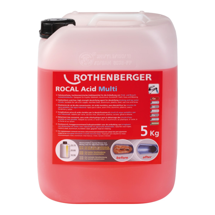 Détartrant Rothenberger ROCAL Acid Multi 5 kg p. cuivre acier VA