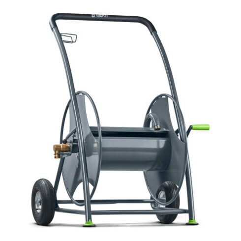 Dévidoir mobile p. tuyau GEKA plus P125 raccord fileté 33,25 G 1 po. pulv. acier