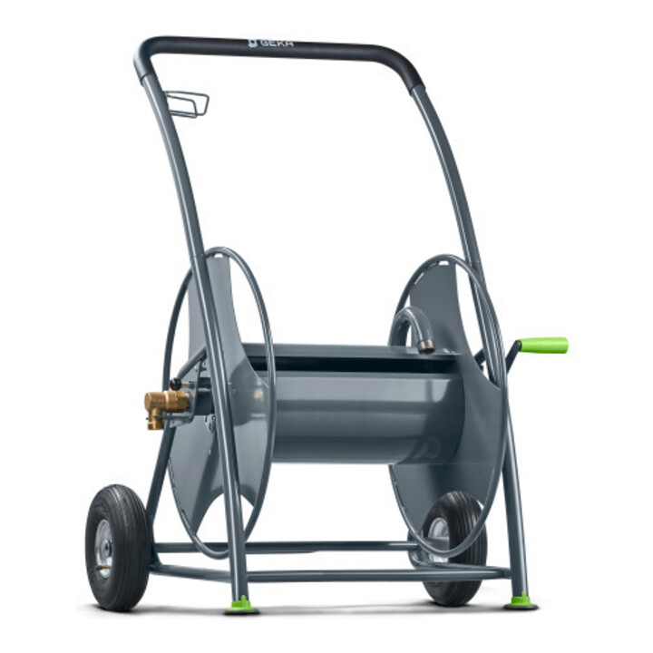 Dévidoir mobile p. tuyau GEKA plus P125 raccord fileté 33,25 G 1 po. pulv. acier