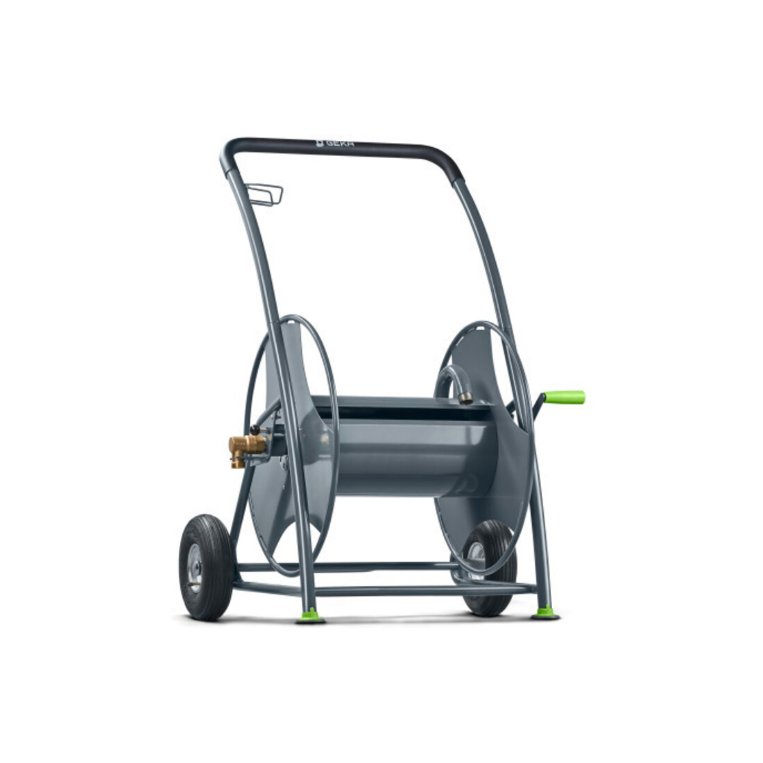 Dévidoir mobile p. tuyau GEKA plus P125 raccord fileté 33,25 G 1 po. pulv. acier