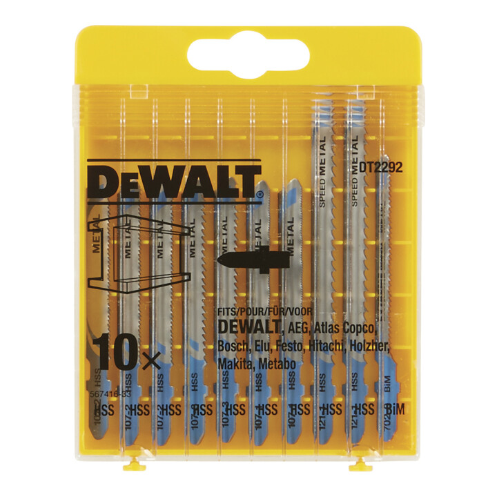 DEWALT 10 pcs. Jeu de lames de scie sauteuse HSS DT2292-QZ