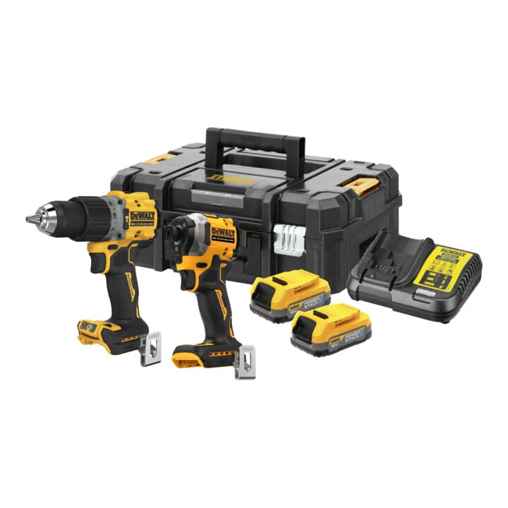 Set DeWalt 18V XR Akku-Kombopack (bürstenlos) inkl. Bohrschrauber DCD800 + DeWalt 18,0V / 5,0 Ah Ersatz-Akku