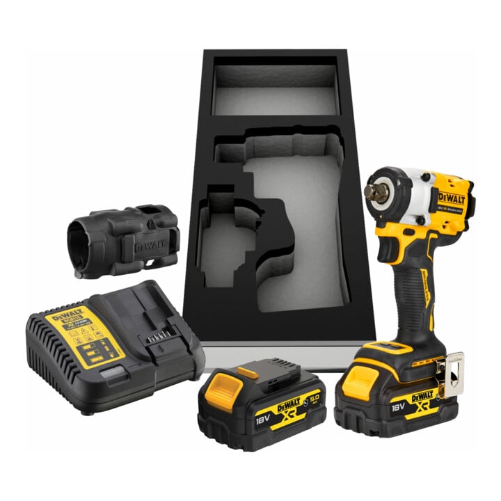 Set DeWalt 18V XR Akku-Schlagschrauber 1/2" + DeWalt 18,0V / 5,0 Ah Ersatz-Akku