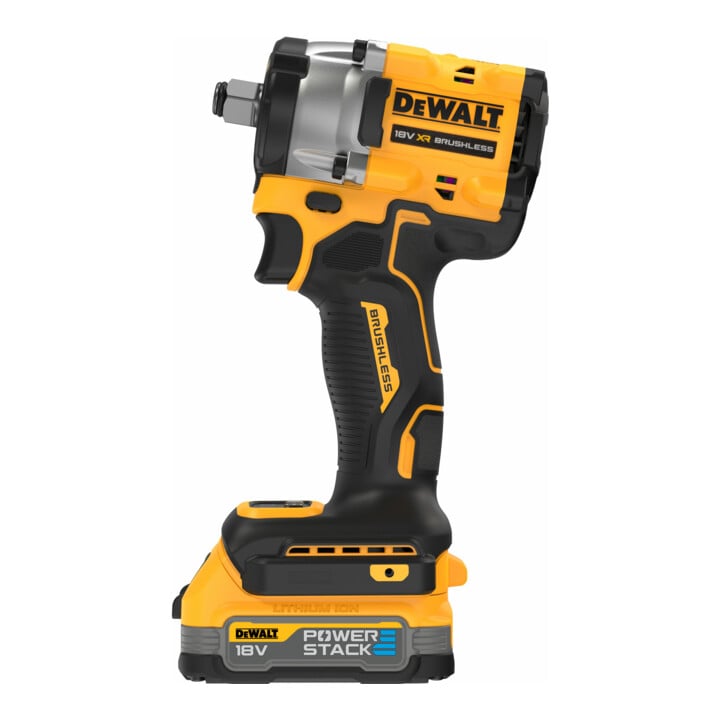DEWALT 18V XR Akku-Schlagschrauber, 1/2" (bürstenlos), max. 406 Nm, inkl. 2x Powerstack Akku (18 Volt / 1,7 Ah) mit Pouch-Akku Technologie DCF921E2T-QW