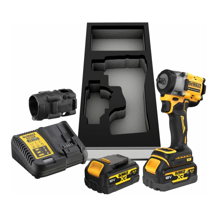 Set DeWalt 18V XR Akku-Schlagschrauber 3/8" + DeWalt 18,0V / 5,0 Ah Ersatz-Akku