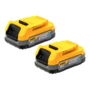 DEWALT 18V XR Powerstack Set da 2 con batteria di ricambio 1,7 Ah tecnologia Pouch DCBP034E2-XJ-1