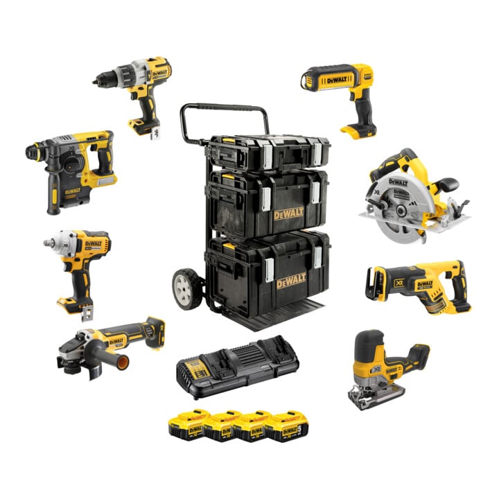 Set DeWalt Akku Combopack 18 V / 5 Ah (8-tlg.) + DeWalt 18,0V / 5,0 Ah Ersatz-Akku