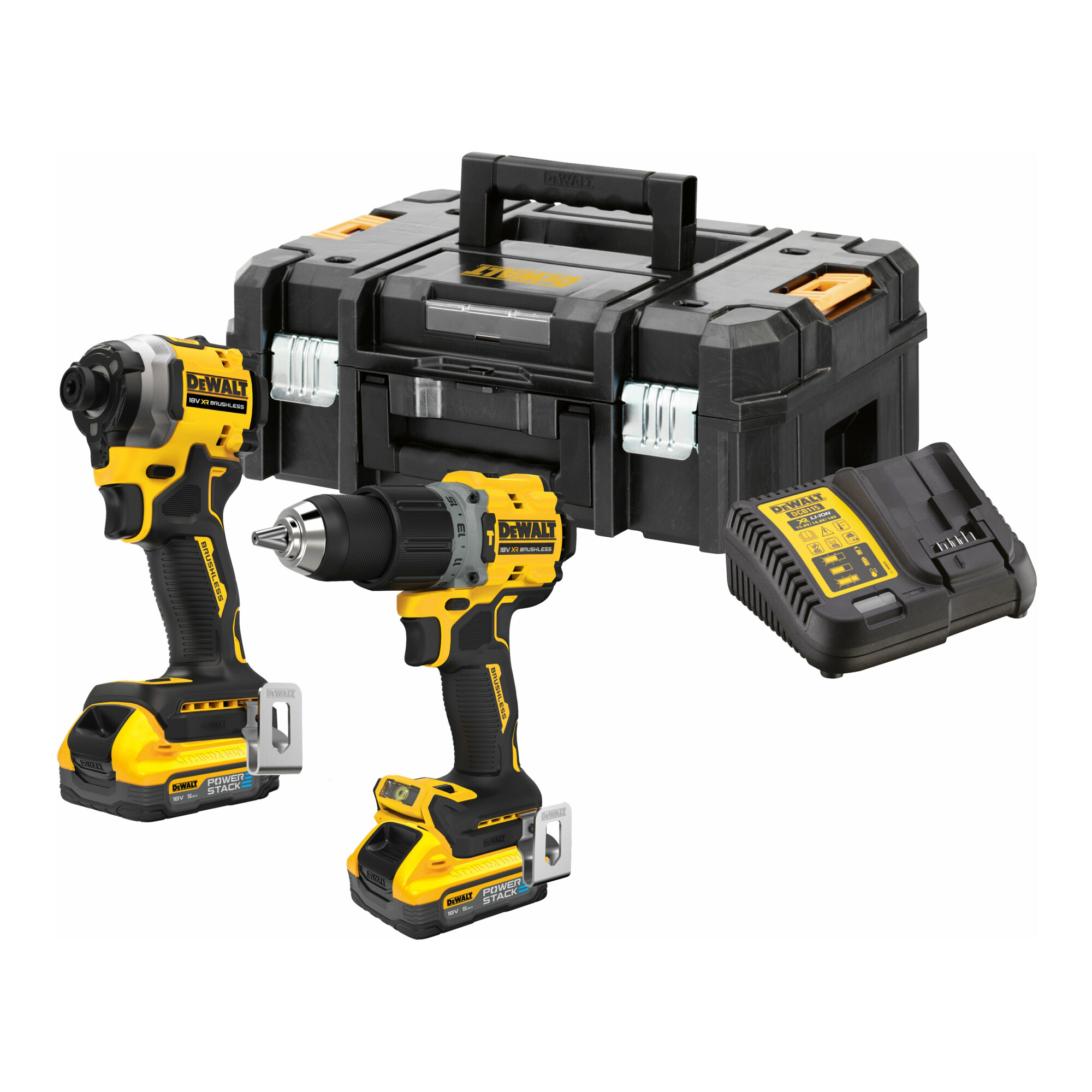 DEWALT Akku-Kit 18V (DCD805 / DCF850) inkl. 2 x 18 V / 5 Ah Powerstack - Akkus