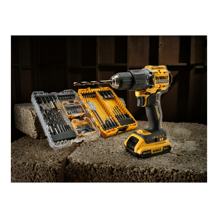 Dewalt Akku-Schlagbohrschrauber 18 Volt, mit 2 Akkus und Schnellladegerät, in T STAK-Box