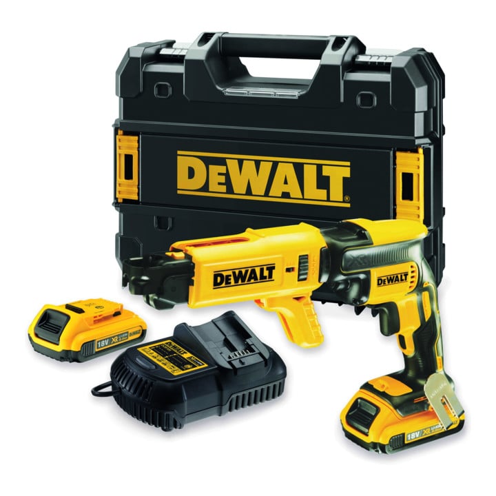 Set DeWalt 18 V/ 2 Ah Magazin-Schnellbauschrauber + DeWalt 18,0V / 5,0 Ah Ersatz-Akku