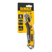 DEWALT Arbeitsmesser mit einziehbarer Klinge, gummierte Daumenauflage, wetterfeste Klingenaufbewahrung DWHT0-10295-5