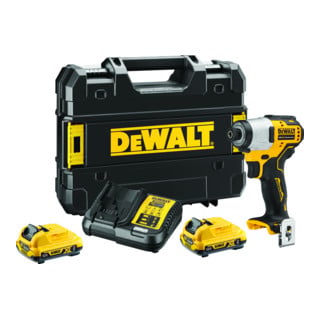 DEWALT Avvitatore a percussione a batteria (1/4") 12 V / 2 Ah DCF801D2-QW