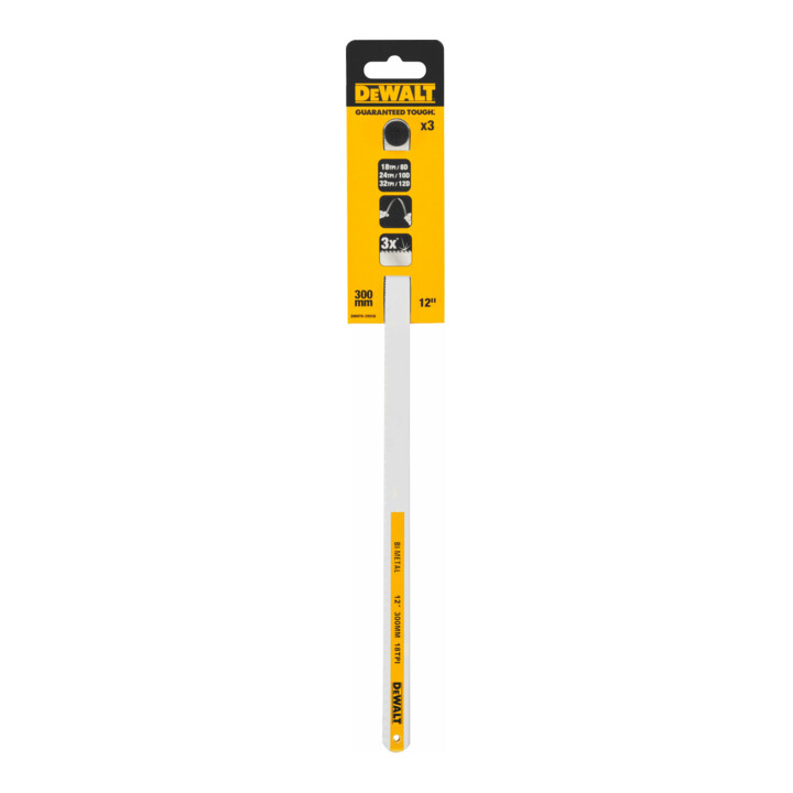 DEWALT Bi-Metall-Sägeblätter 300mm 3er Pack mit 18 / 24 / 32 TPI DWHT0-20558