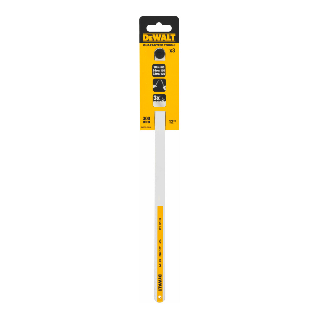 DEWALT Bi-Metall-Sägeblätter 300mm 3er Pack mit 18 / 24 / 32 TPI DWHT0-20558