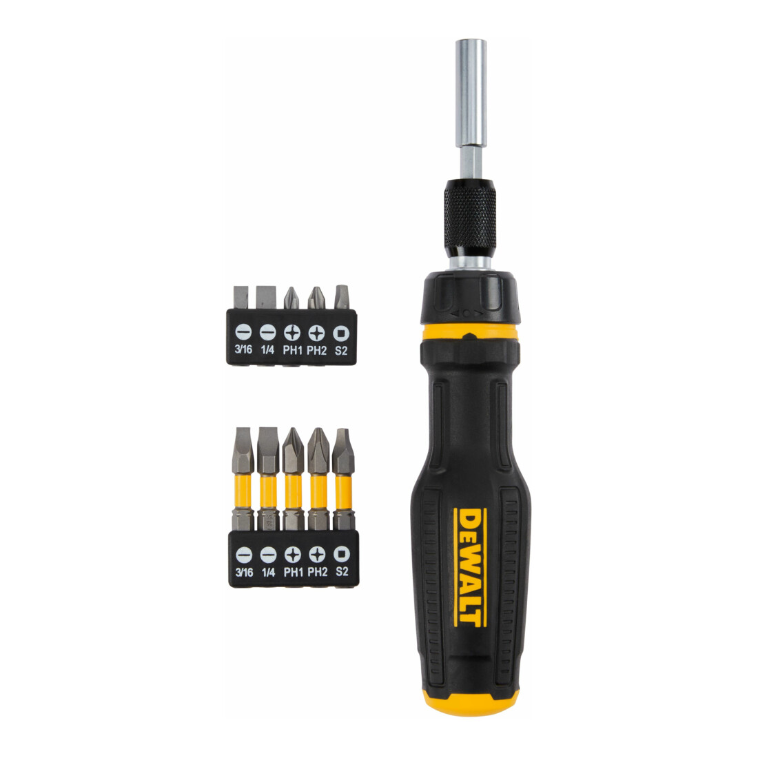 DEWALT Bit-Schraubendreher mit Ratsche inkl. Bit-Set 10-tlg DWHT68001-0