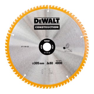 DEWALT bouw KSB stationair 305x30x2,41 80WZ 7° DT1184-QZ